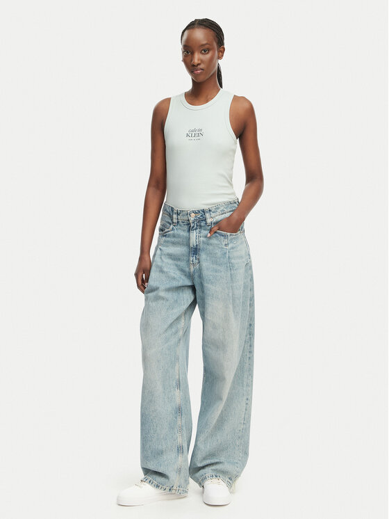 Calvin Klein Jeans Calvin Klein Jeans Top LV047F239G Verde deschis Slim Fit