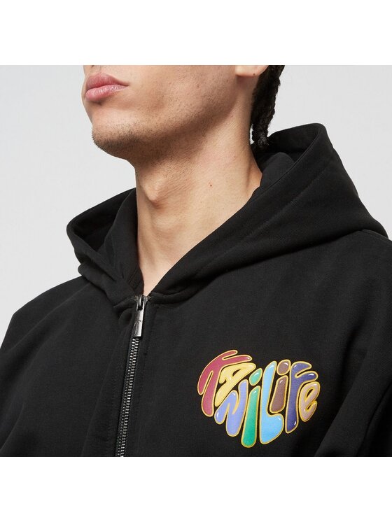 Karl Kani Karl Kani Felpa WOVEN SIGNATURE KANI LIFE OS FULL ZIP HOODIE Nero Regular Fit