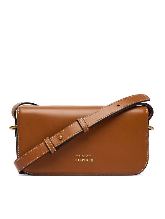 Tommy Hilfiger Tommy Hilfiger Torbica Th Script Flap Crossover AW0AW18399 Smeđa