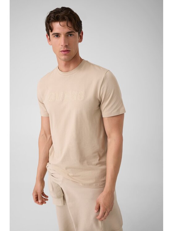 Guess Guess T-Shirt 183088 Beżowy Classic Fit