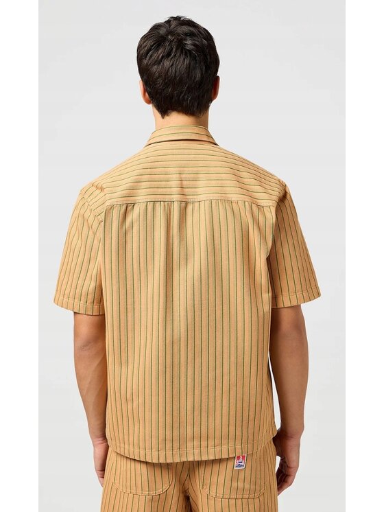 Wrangler Wrangler Koszula Casey Jones Mechanic Shirt Short Sleeve Pomarańczowy Basic Fit