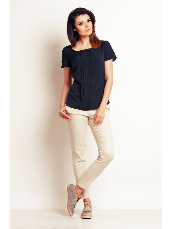 Infinite You Infinite You Bluzka M098 Granatowy Basic Fit