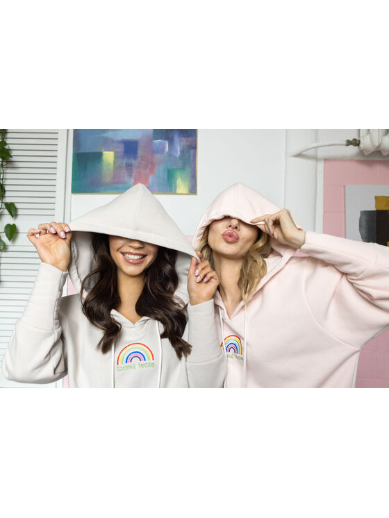 White Rvbbit White Rvbbit Bluza Rainbow Beżowy Regular Fit