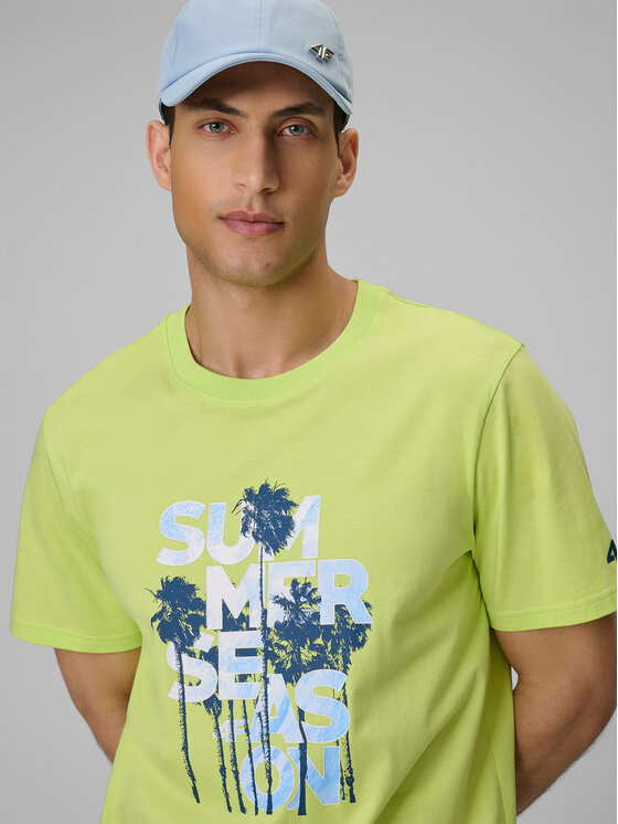 4F 4F T-Shirt BEACHWEAR Zielony jasny Regular Fit