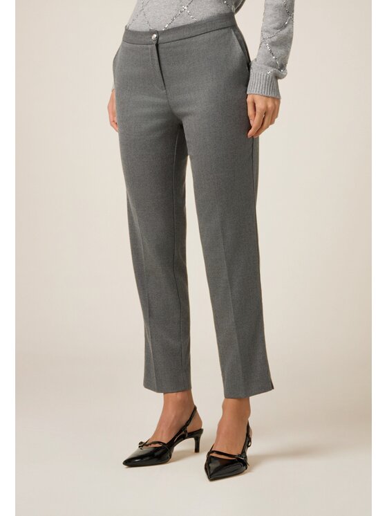 Oltre Oltre Pantaloni di tessuto P030R309193N0S3 Grigio Regular Fit