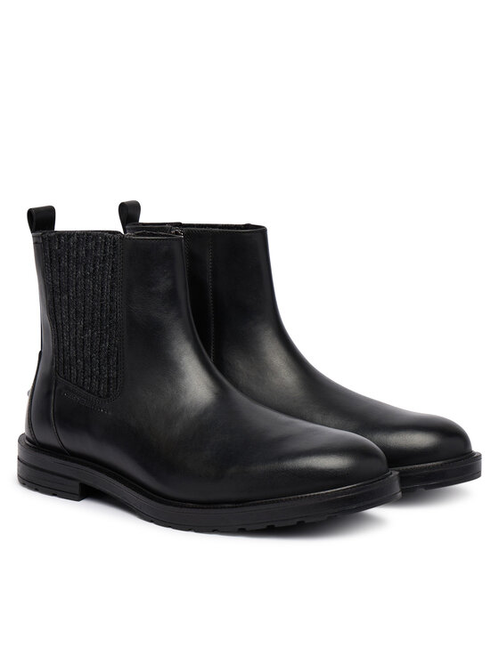 Tommy Hilfiger Tommy Hilfiger Čizme Cleated Hilfiger Brush Wl Chel FM0FM06080 Crna