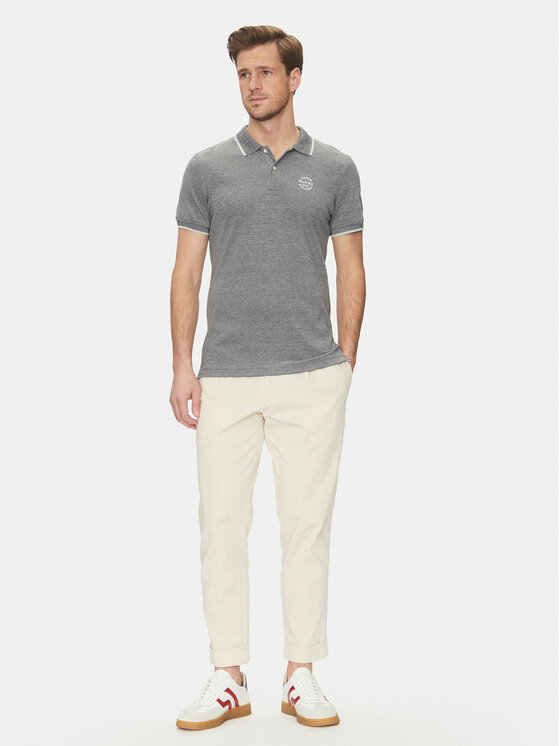 Blend Blend Тениска с яка и копчета 20708180 Сив Regular Fit