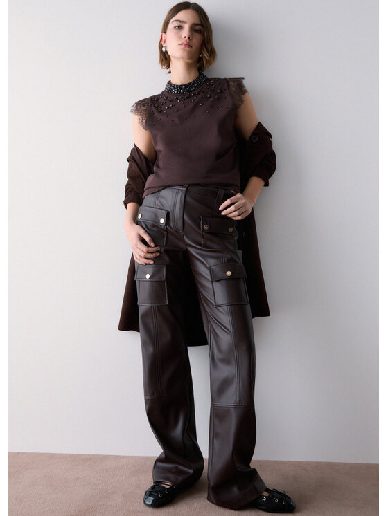 Liu Jo Liu Jo Pantaloni di tessuto CF6198E0624X0807 Marrone Regular Fit