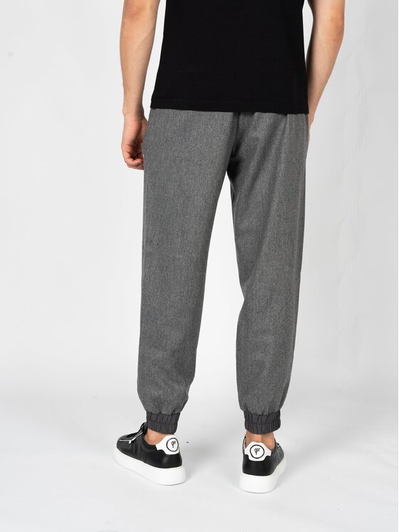 Les Hommes Les Hommes Kalhoty z materiálu LBP1008323U Šedá Slim Fit