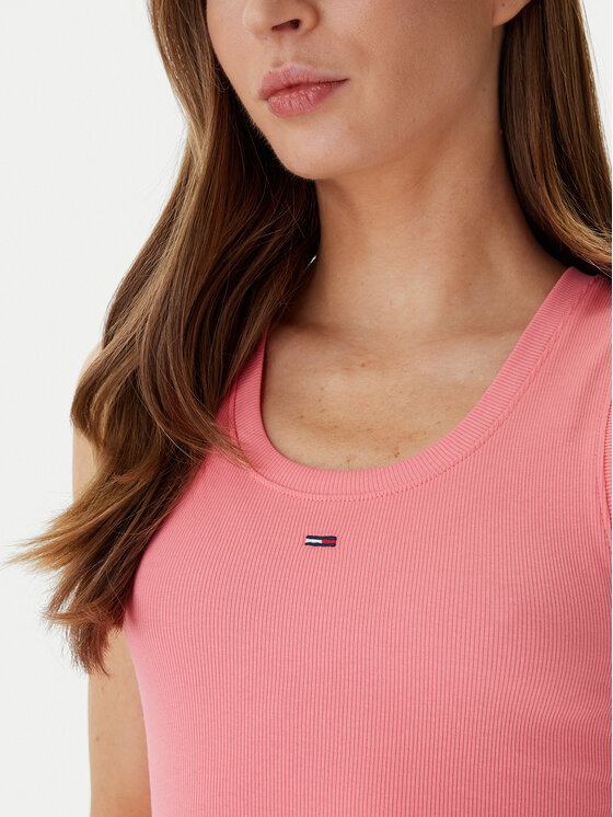 Tommy Jeans Tommy Jeans Top Essential DW0DW20673 Rosa Slim Fit