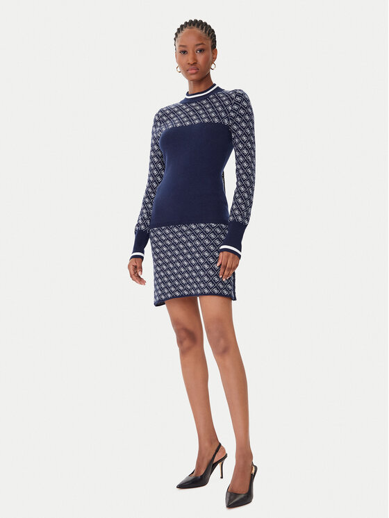 Guess Guess Megztinis W5BR24 Z3JD2 Tamsiai mėlyna Slim Fit