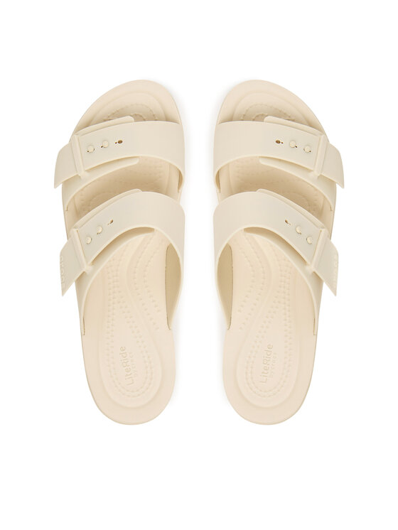 Crocs Crocs Klapki Brooklyn Buckle Low Low 211215 Écru