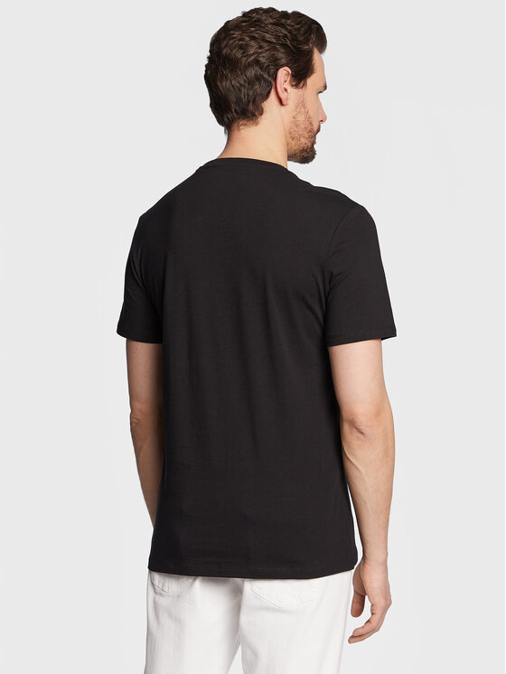 Guess Guess T-krekls Shiny Gel Triangle M3GI33 J1314 Melns Slim Fit