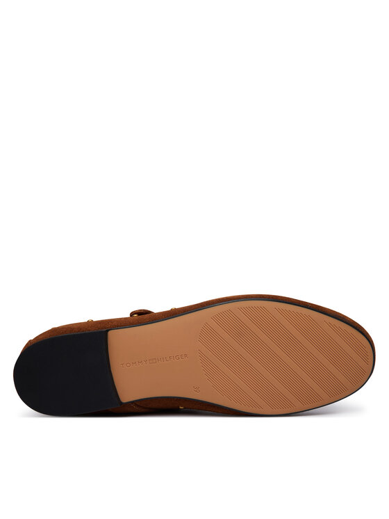 Tommy Hilfiger Tommy Hilfiger Balerinke Th Buckle Suede Stud Ballerina FW0FW09666 Smeđa