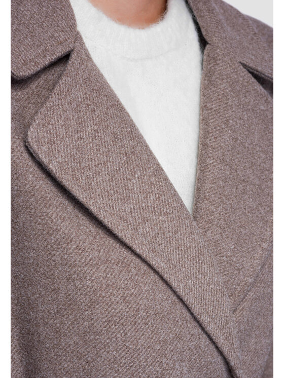 Ombre Ombre Płaszcz przejściowy OW-CT-E0006 Brązowy ciemny Regular Fit