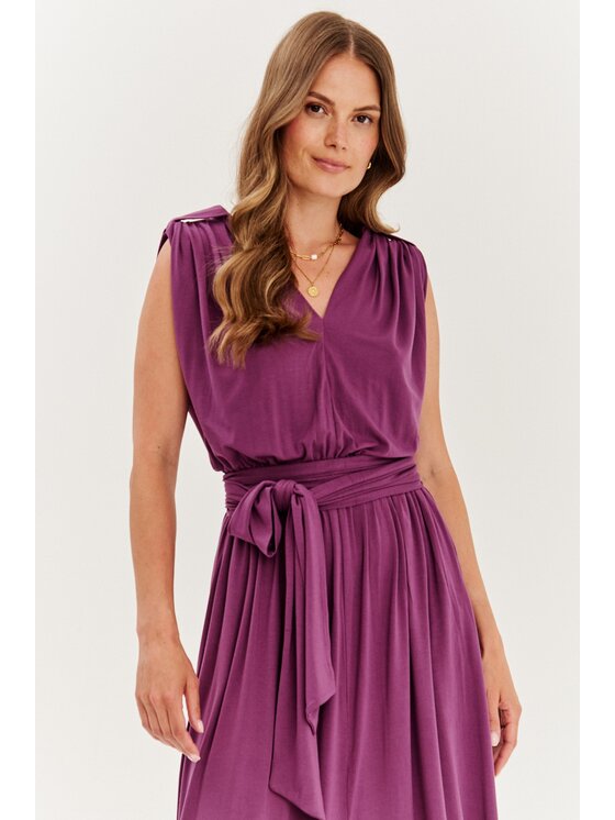 NAOKO NAOKO Sukienka codzienna Midnight Dahlia Fioletowy Regular Fit