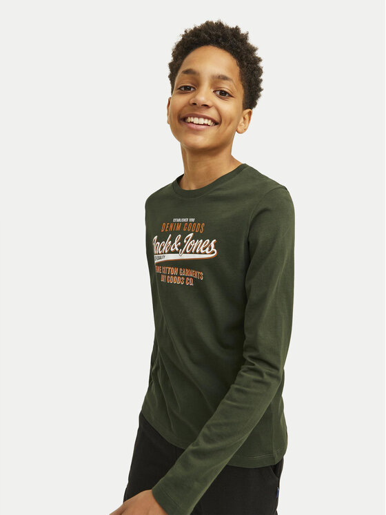 Jack&Jones Junior Jack&Jones Junior Bluzka Logo 12258880 Zielony Regular Fit