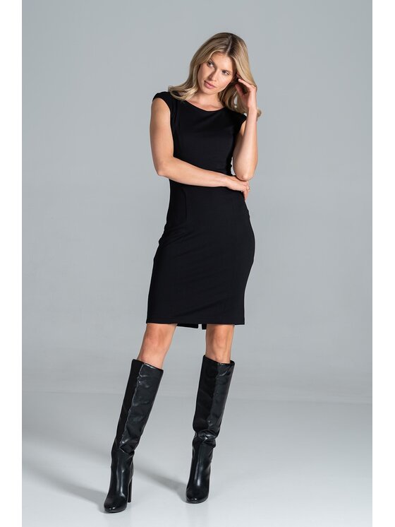 FIGL FIGL Φόρεμα M834 Μαύρο Slim Fit