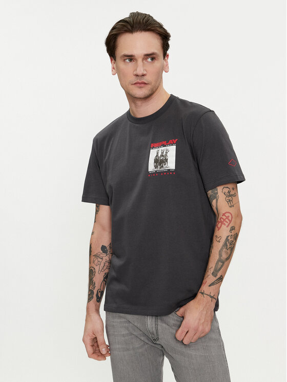 Replay Tricou M6766.000.22662 Gri Regular Fit