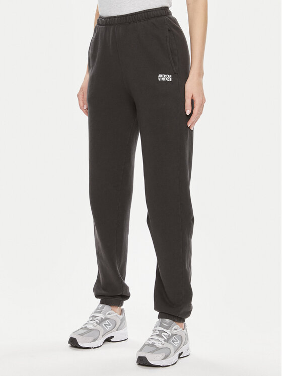 American Vintage American Vintage Παντελόνι φόρμας Izubird IZU05BH23 Μαύρο Regular Fit