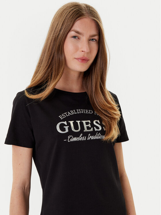 Guess Guess T-shirt V5YI12 J1314 Crna Regular Fit