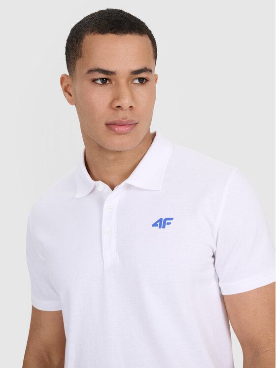 4F 4F Polokošeľa 4FWSS25TPTSM704-10S Biela Regular Fit