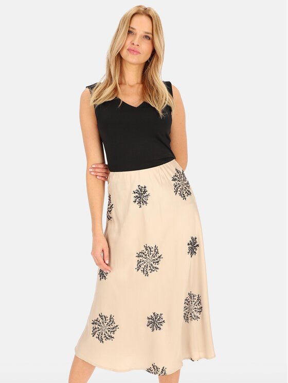 Perso Perso Sukně JPE242380F Béžová Regular Fit