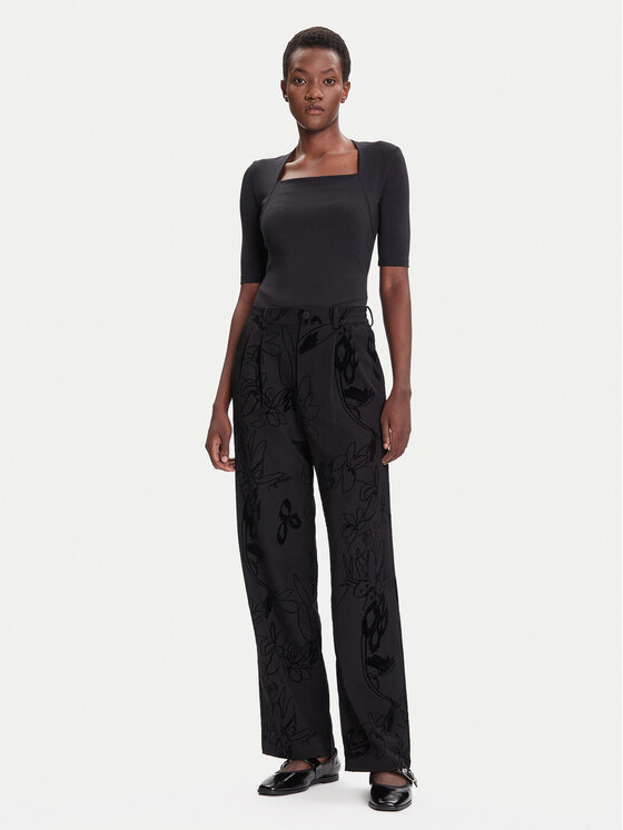 Desigual Desigual Παντελόνι υφασμάτινο Flock 25WWPW05 Μαύρο Regular Fit