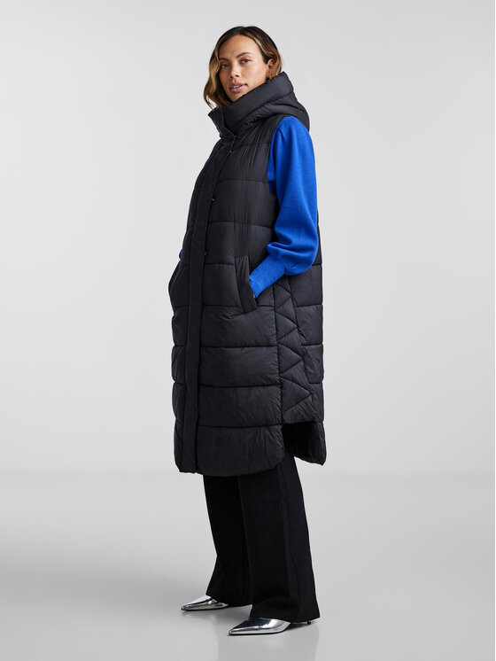 YAS YAS Αμάνικο Μπουφάν 26031872 Μαύρο Regular Fit