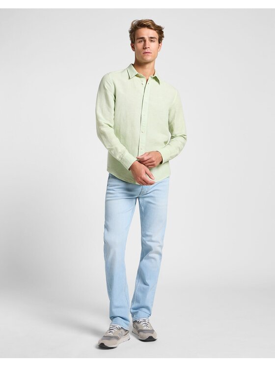 Lee Lee Koszula PATCH SHIRT Zielony Regular Fit