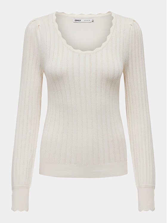 ONLY ONLY Kampsun Meddi 15311544 Valge Regular Fit