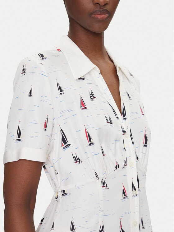Tommy Hilfiger Tommy Hilfiger Marškinių tipo suknelė WW0WW44668 Balta Regular Fit