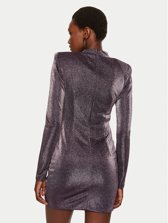 Simona Corsellini Simona Corsellini Sukienka koktajlowa A24CEAB049 Fioletowy Slim Fit