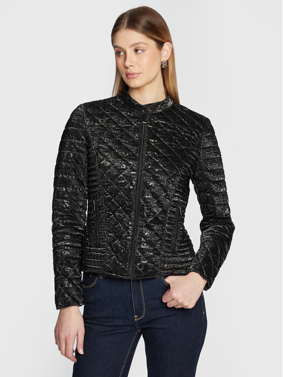 Guess Guess Pārejas jaka Vona W3RL15 WEP10 Melns Slim Fit