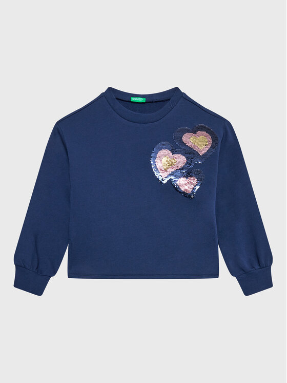 United Colors Of Benetton Felpa 3J68C10AN Blu scuro Regular Fit, taglia : 170