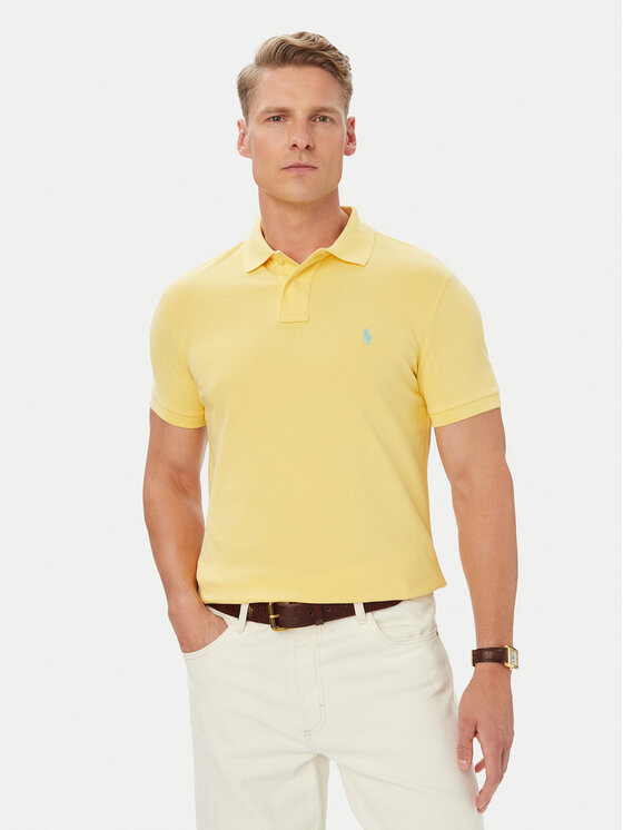 Polo Ralph Lauren Polo majica Core Replen 710782592 Rumena Custom Slim Fit