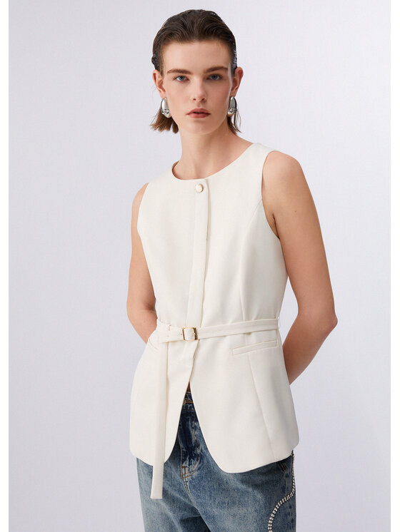 Liu Jo Liu Jo Gilet WA6209TS896X0760 Bianco Regular Fit