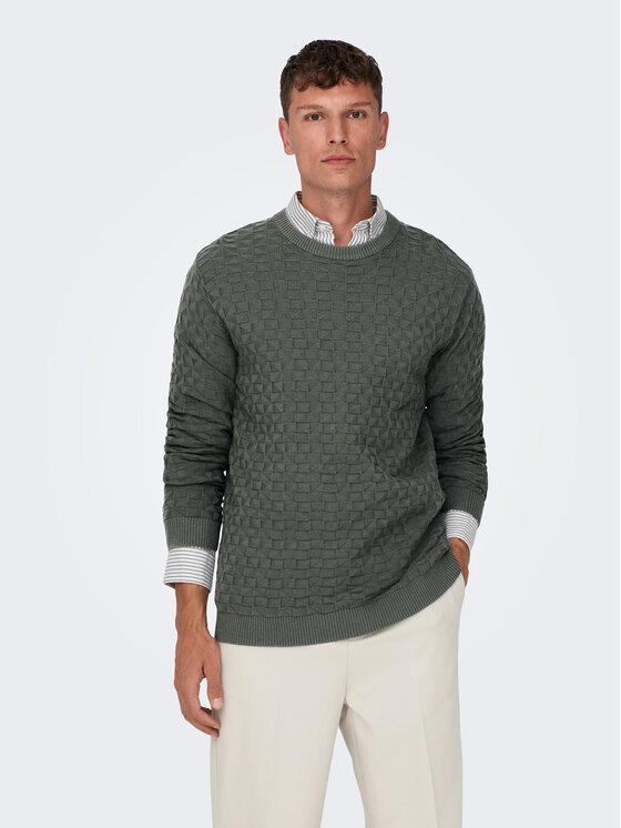 Only & Sons Sveter 22026559 Sivá Regular Fit
