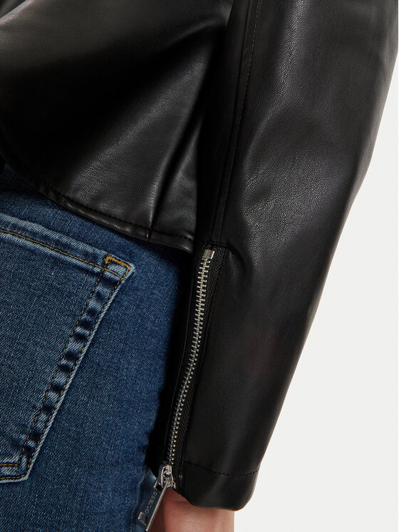 Guess Guess Μπουφάν από απομίμηση δέρματος W4BL3T KCP70 Μαύρο Regular Fit