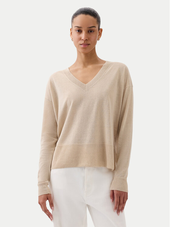 Gap Gap Пуловер 854769-02 Бежов Relaxed Fit