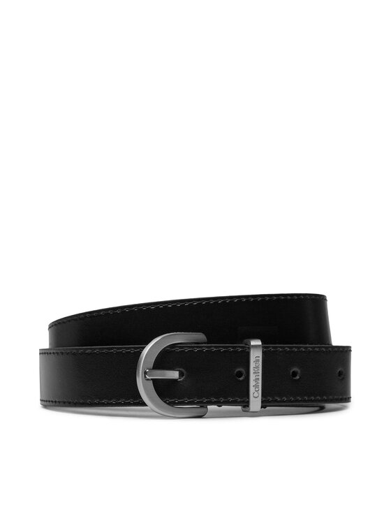 Calvin Klein Damengürtel Ck Belt Loop K60K610158 Schwarz 25Mm Metal Rnd Must