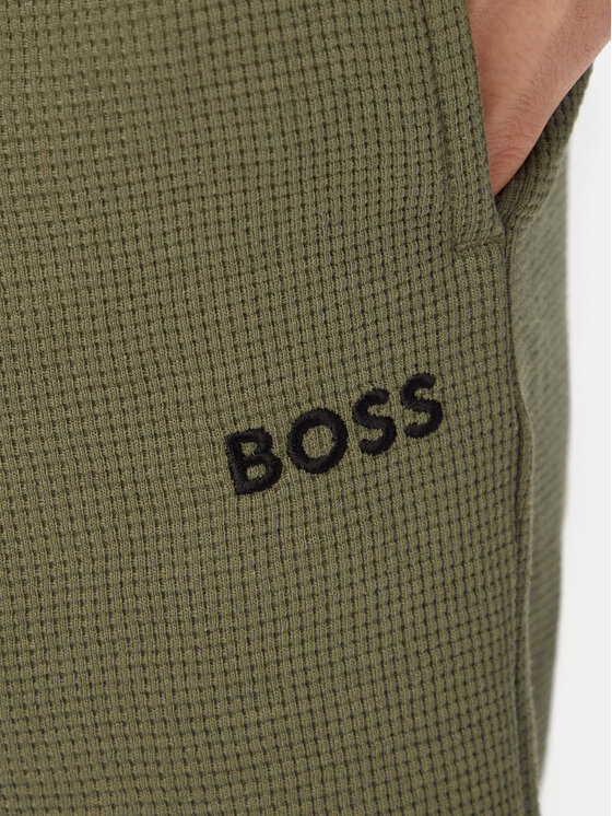 BOSS BOSS Pantaloni scurți sport Waffle 50535884 Verde Regular Fit