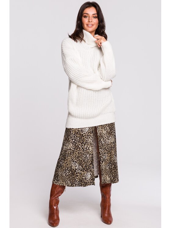 BeWear BeWear Sweter bk030 Biały Comfortable Fit
