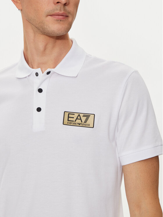 EA7 Emporio Armani EA7 Emporio Armani Тениска с яка и копчета 3DPF02 PJ5AZ 1100 Бял Regular Fit