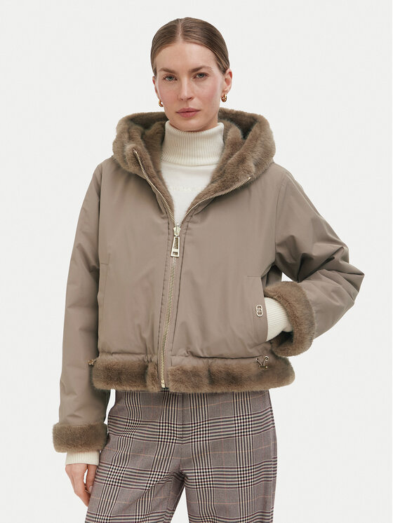 Liu Jo Liu Jo Кожено палто TF6005 E1135 Светлокафяв Regular Fit