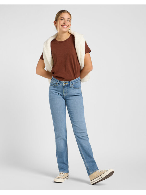 Lee Lee T-Shirt Perfect Tee Brązowy Regular Fit