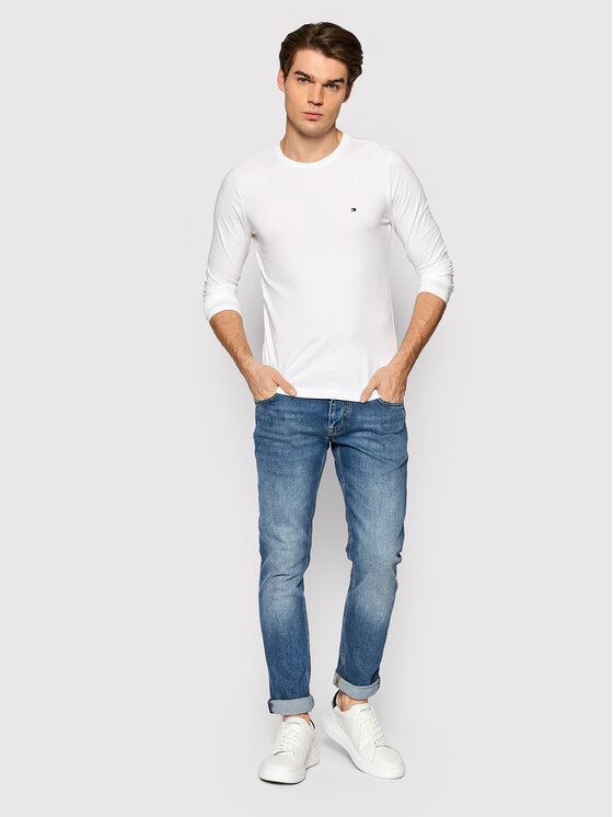 Tommy Hilfiger Tommy Hilfiger Longsleeve MW0MW10804 Bianco Slim Fit