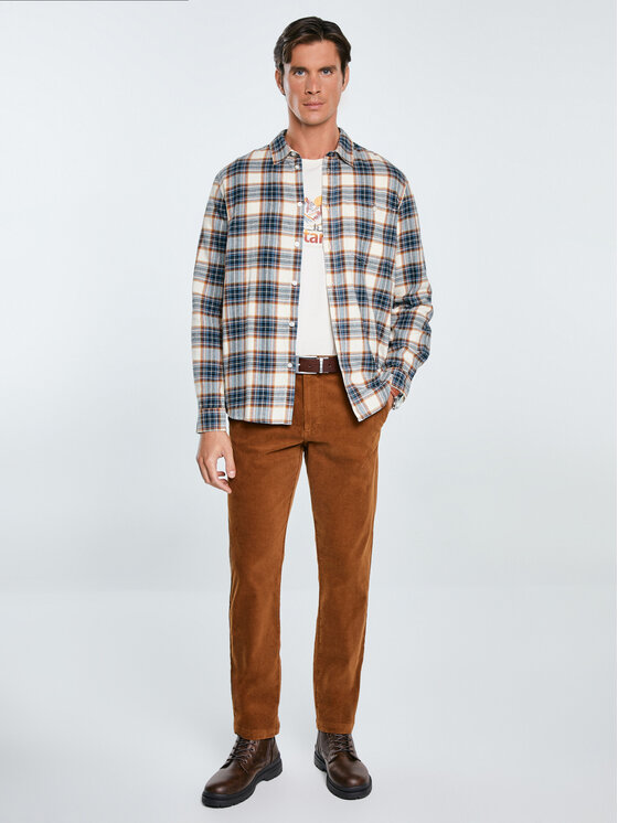 BIG STAR BIG STAR Koszula FLANENO Niebieski Basic Fit