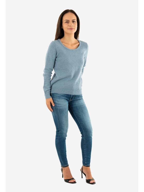 Yes Zee Yes Zee Maglione Maglia donna Celeste Regular Fit