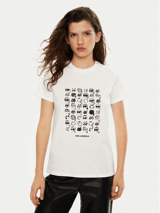 KARL LAGERFELD Tričko A1W17124 Biela Regular Fit